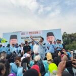 Foto: Calon Gubernur Kaltim Rudy Mas’ud bersama relawan FOKUS gelar senam sehat.