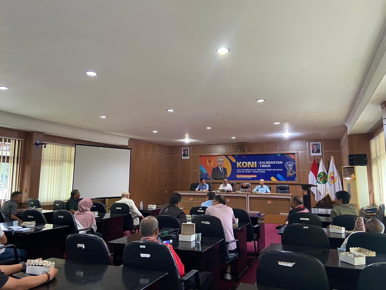 Rapat Koordinasi Persiapan PON Bela Diri Digelar pada Rabu (30/7/2025) di Aula KONI Kaltim, Jalan Kesuma Bangsa.