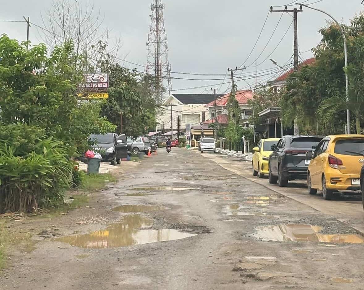 Kondisi Jalan Muso Bin Salim di Kelurahan Melayu, Kecamatan Tenggarong.