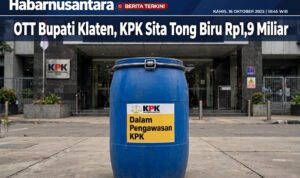 Ilustrasi OTT Bupati Klaten, KPK Sita Tong Biru Berisi Rp1,9 Miliar
