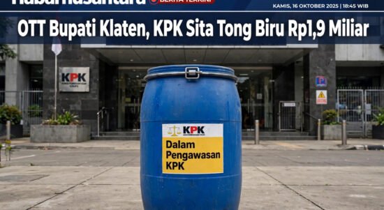 Ilustrasi OTT Bupati Klaten, KPK Sita Tong Biru Berisi Rp1,9 Miliar