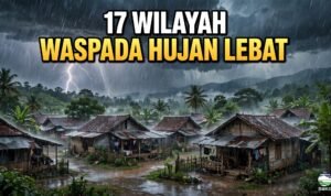 Ilustrasi 17 Wilayah Waspada Hujan Lebat dan Angin Kencang Hari Ini